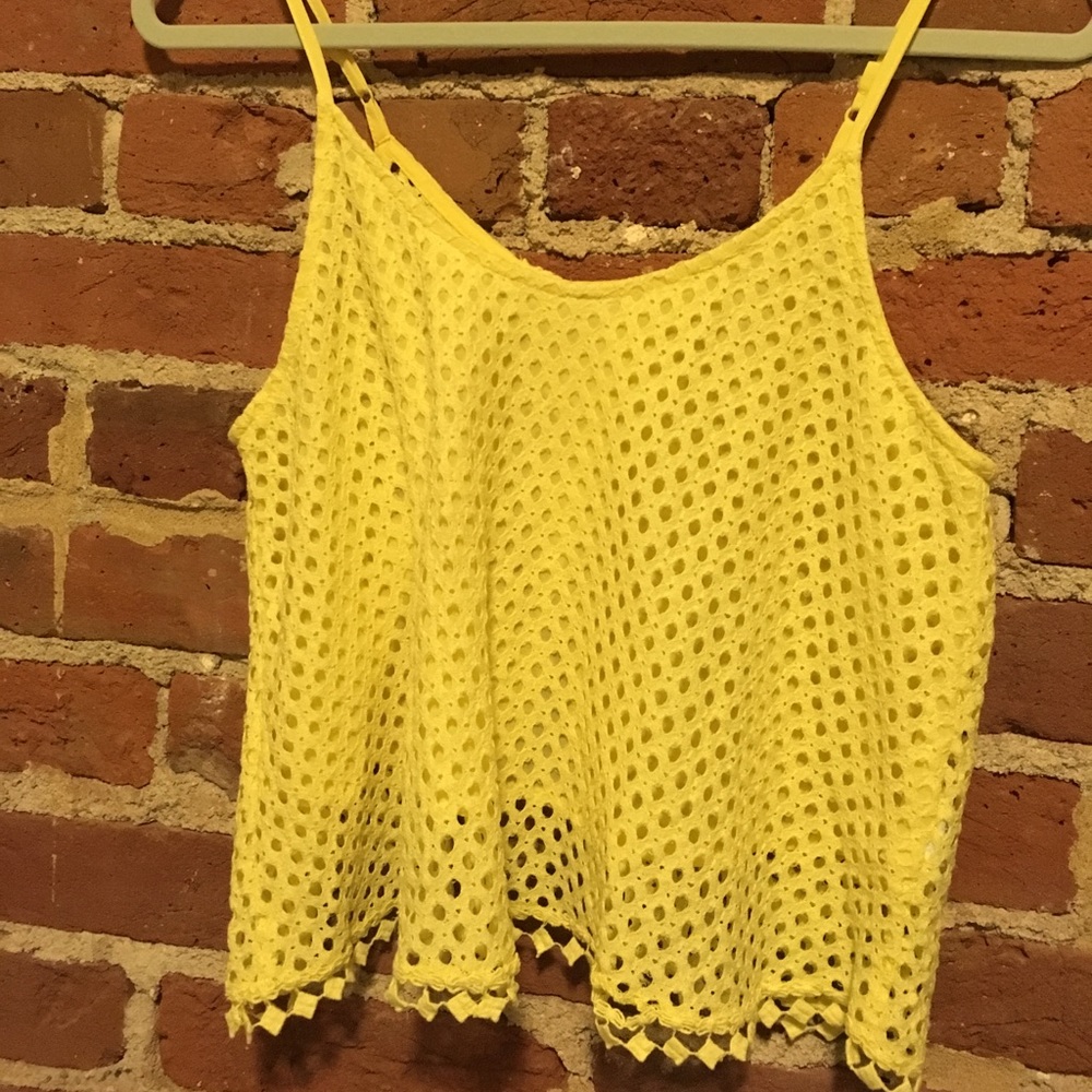 Yellow open Back tank top